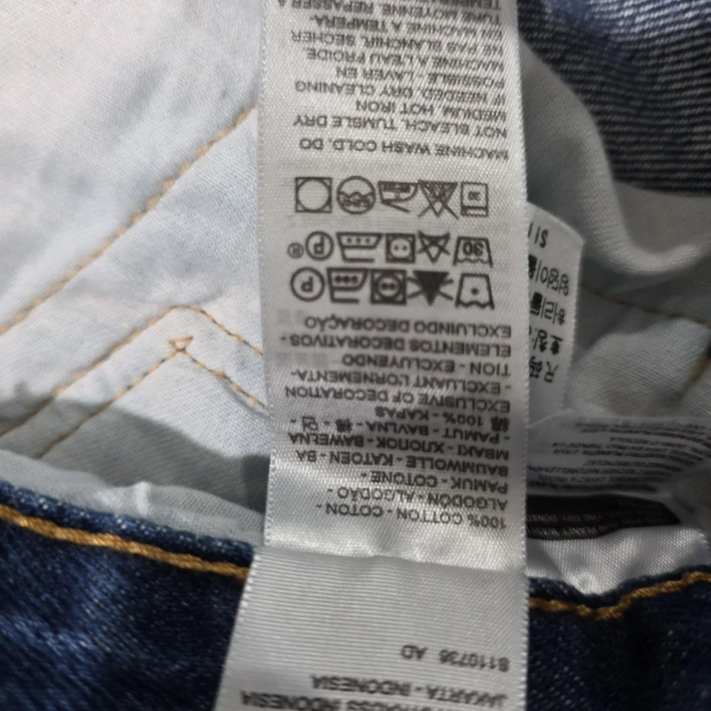 Levis Mens 501 Size 34 X 30‎ Dark Wash Button Fly Jeans Straight Leg
